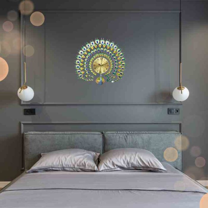 Buy online Charming Peacock Wall Clock