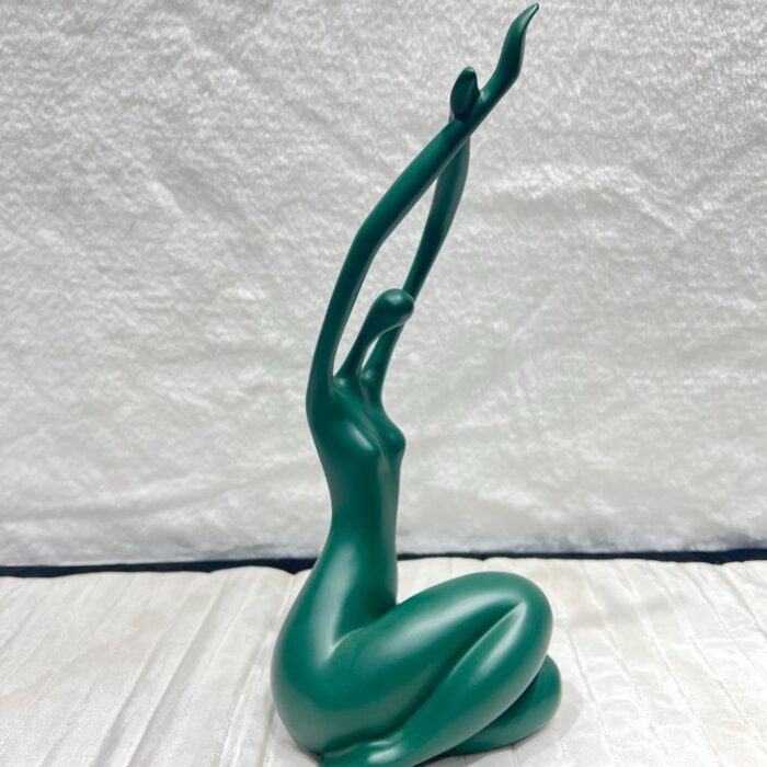 Decorative Statue in Yoga Pose Olive Green