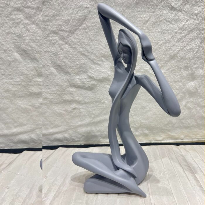 buy decorative statue in yoga pose grey